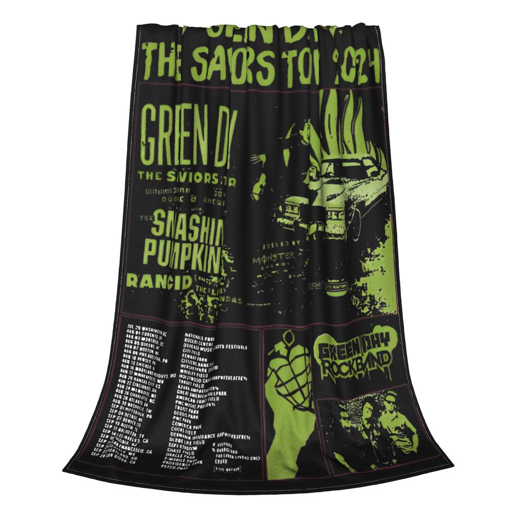 Super měkká deka Green Day Saviors Tour 2024 prémiová flanelová fleece lehká postelová deka útulná teplá deka pro všechna roční období
