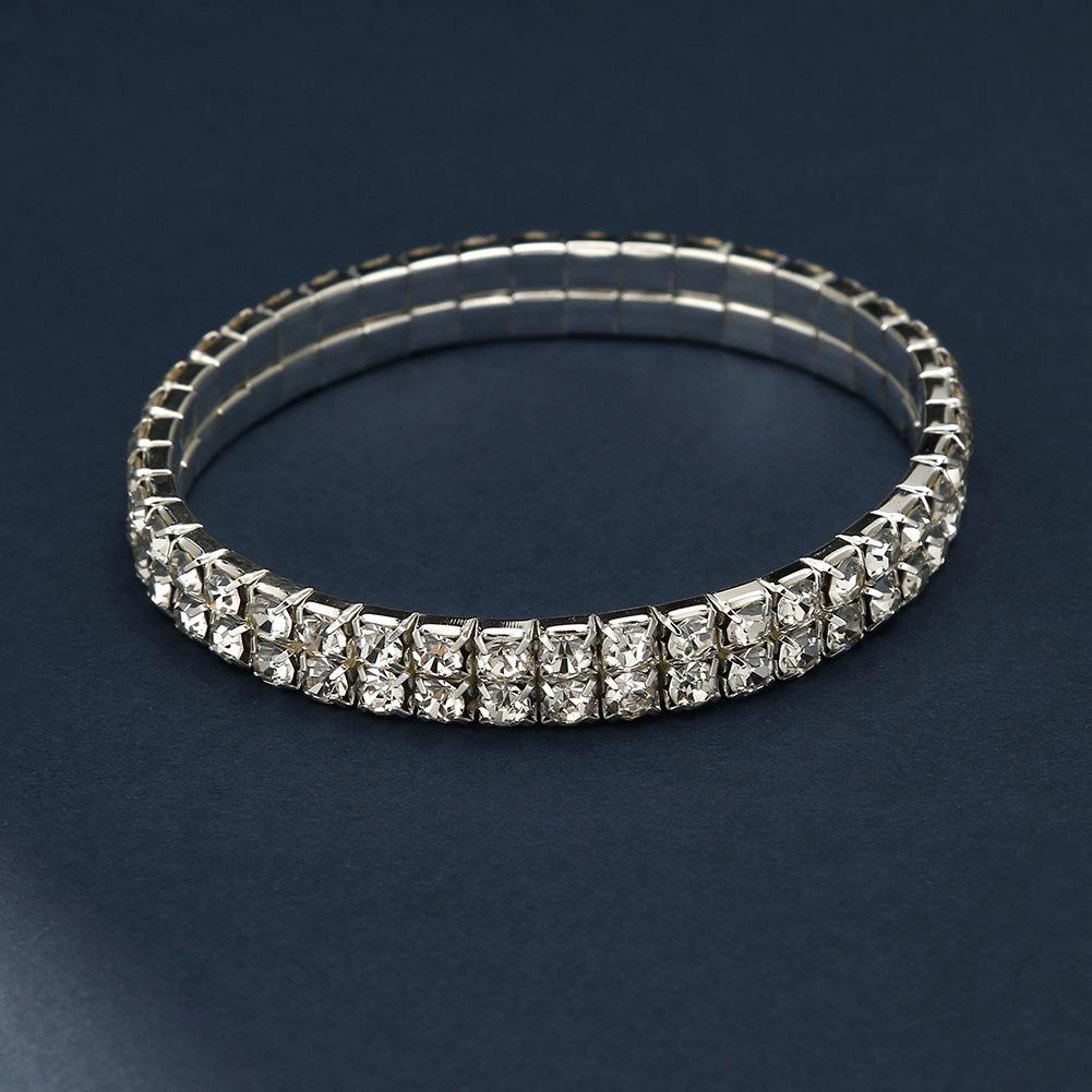 Versatile Rhinestone Bracelet: Elegant Bride's Elastic Bangle