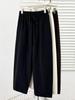 Plus Size Women's Spring Drawstring Elastic Waist Wide-Leg Casual Pants