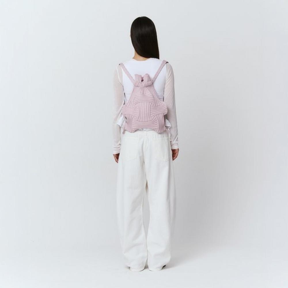 Pleatsmama Glitter Pale Pink New Bow Backpack