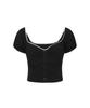 Moabel Coquette Puff Top - Black