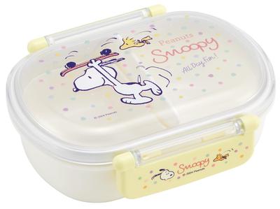 Bento 360ml Fluffy Made In Single Dishwasher and Microwave Snoopy Skateboard Children's Box, Capacity, Lid, Japan, Tier, Safe, Design,