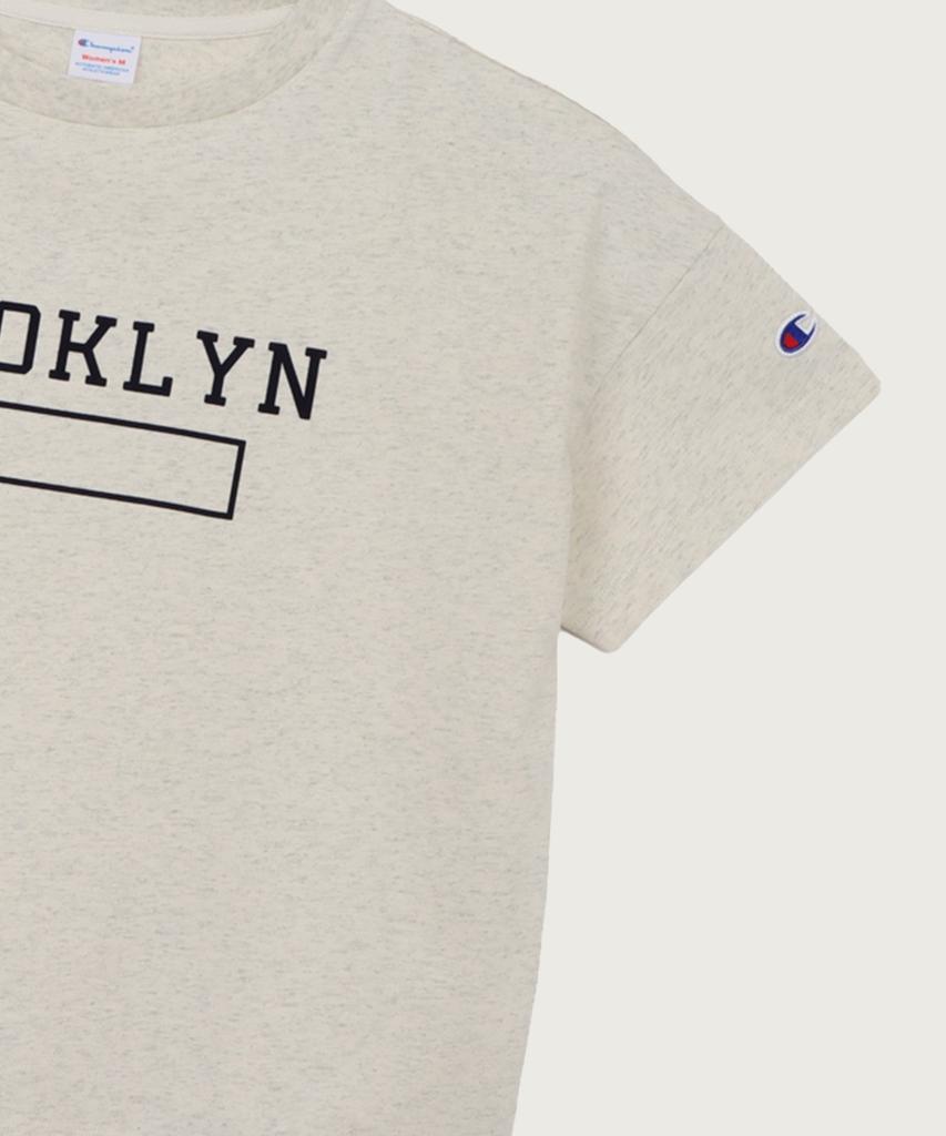 Champion Women'S New York Lettering Short Sleeve T-Shirt Oatmeal