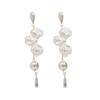 Fashion versatile imitation pearl earrings women's light luxury high-end flower water drop wind stud earrings