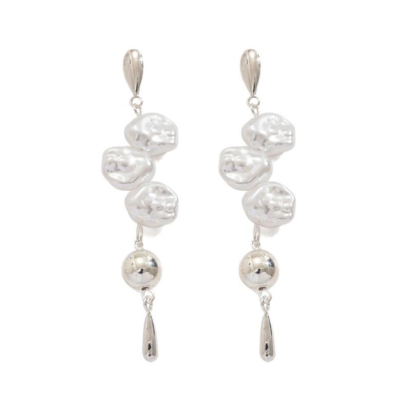 Fashion versatile imitation pearl earrings women's light luxury high-end flower water drop wind stud earrings