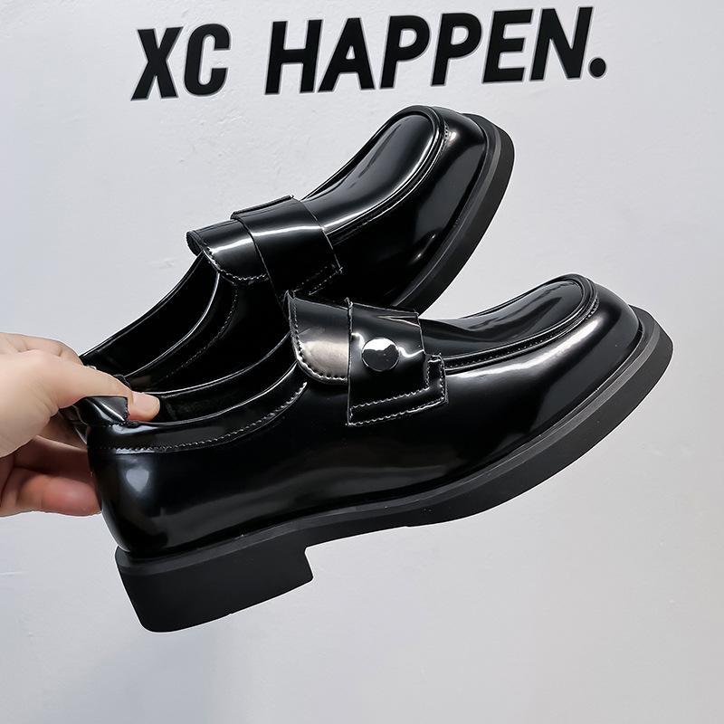 

2024 глянцевые новые повседневные модные универсальные кожаные туфли британские деловые черные мужские кожаные туфли 8111-A 38 чёрный