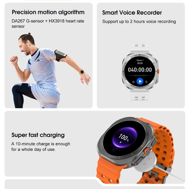 2025 Nuovo Smartwatch Orologio 7 uomo donna Sport Outdoor Bussola Chiamata Bluetooth 32GB NFC Frequenza Cardiaca Meteo Per Samsung Smartwatch