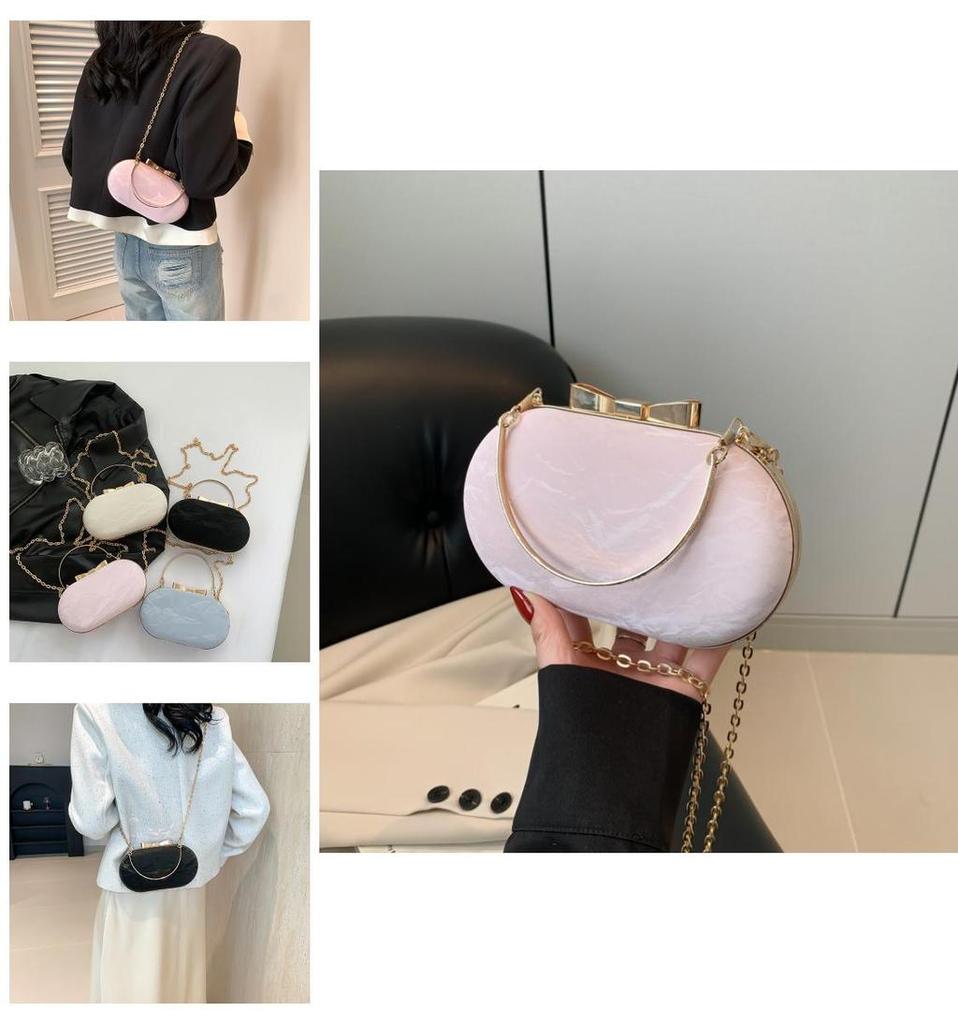 Trendy Circular Bag With Chain Strap For Women Street-style Shoulder Bag