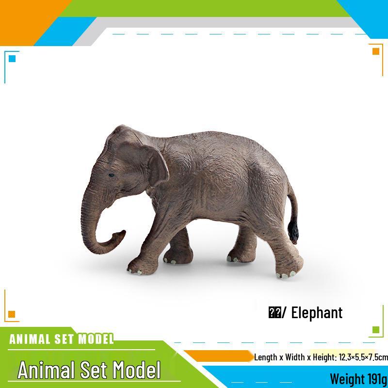 Wild Animal Model: Asian Elephant & Mammoth Cognitive Toy Decor for Kids