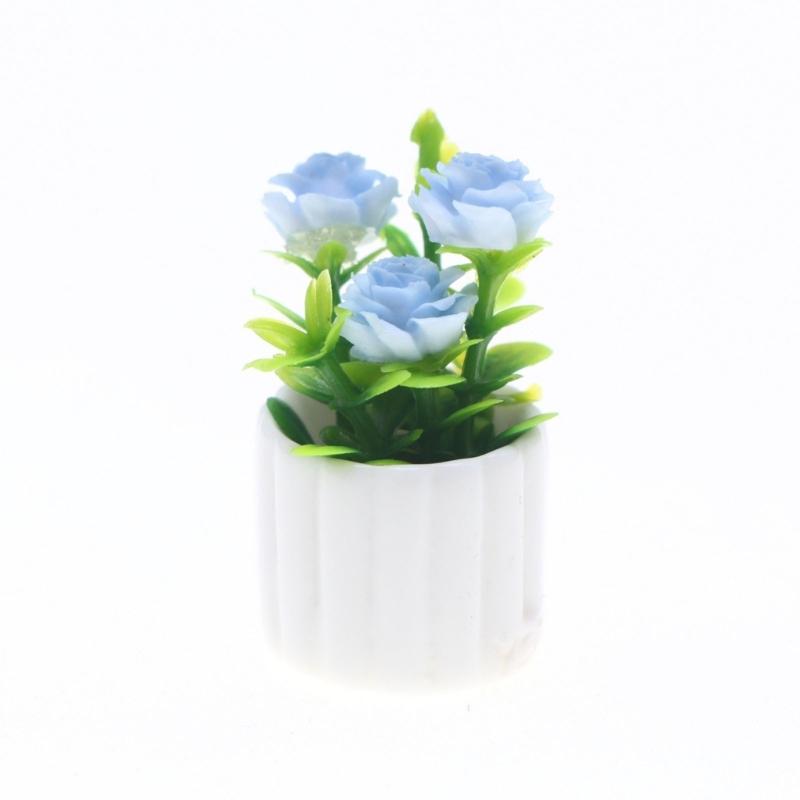 1/12 Miniature Artificial Potted Plant For Doll House Decoration Realistic Plastic Greenery Scene Display Accessories