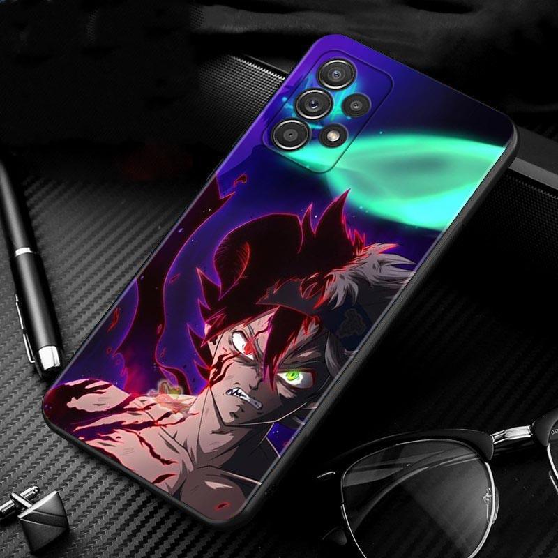 Case For Samsung Galaxy A51 A71 A01 A11 A21 A21s A31 A41 A72 A52 A42 A32 A22 A12 A02 A02s F42 Phone Shell Black Clover Anime