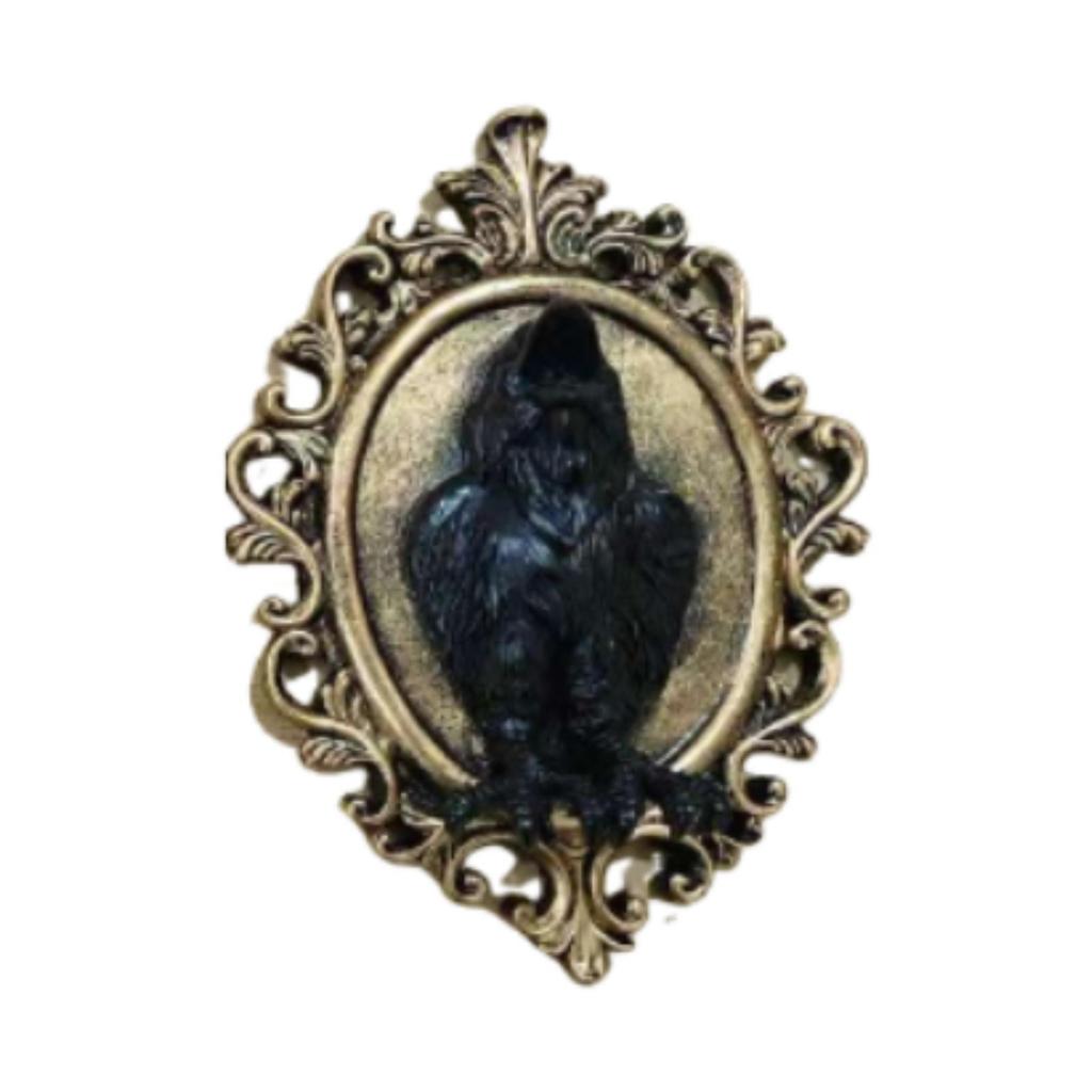 Gotische Wandkunst Dekoration Krähe Harzskulptur Modernes Dekoratives Stück für Hausdekoration Innenraum