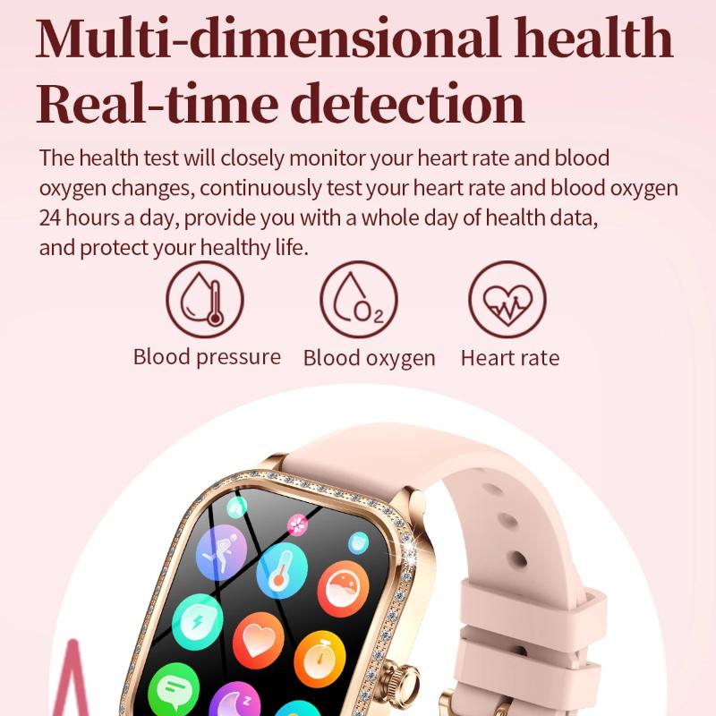 2025 Ny Mote Smart 1.75" HD Skjerm Klokke Kvinner AMOLED Buet Skjerm IP68 Vanntett Helse Anrop Smartklokke Apple Watch Damer for Dame Gave