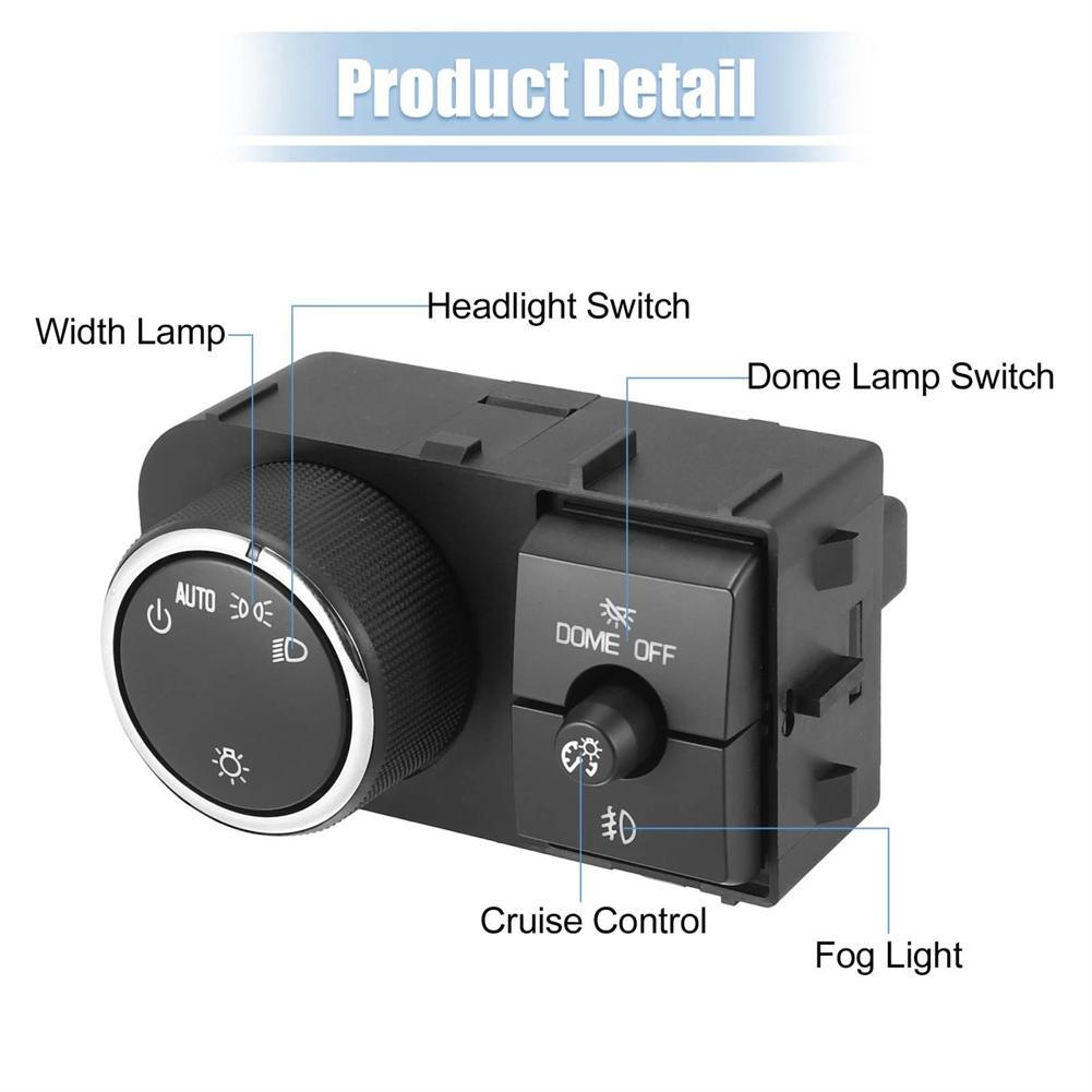 Headlight Fog Light Switch Control Switch Knob Panel For Cadillac For Escalade For Avalanche For Silverado For Silverado 2500HD