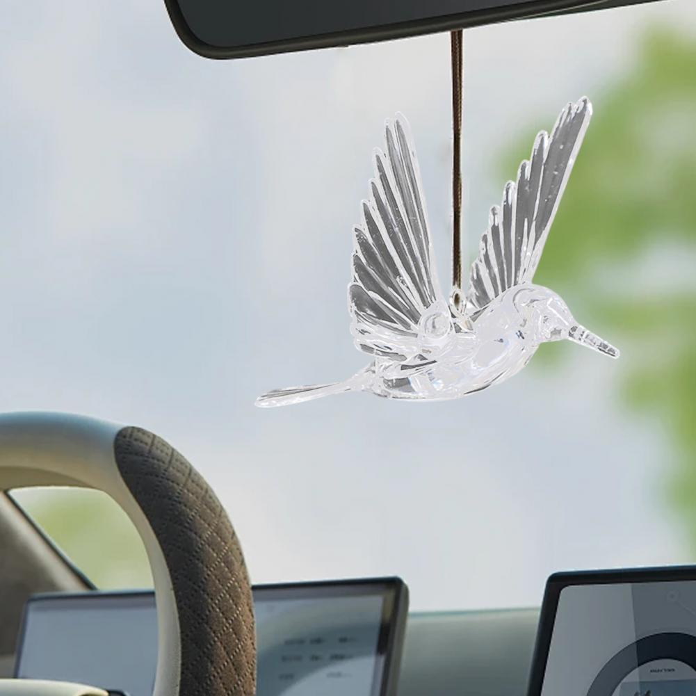 Transparent Decorative Bird Transparent Acrylic Bird Decor Hummingbird Hanging Ornaments with Hooks Transparent Flying Bird