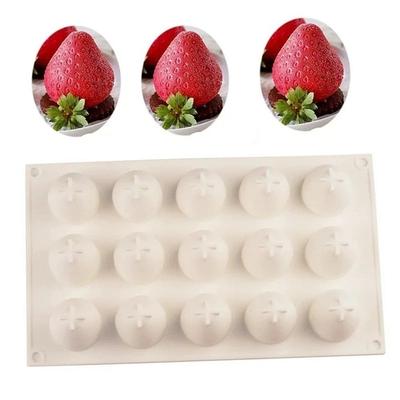 Partydekorationen 3D Erdbeerform Silikon Antihaft-Silikon Mousseform DIY Gelee-Puddingform Desserts Mousse