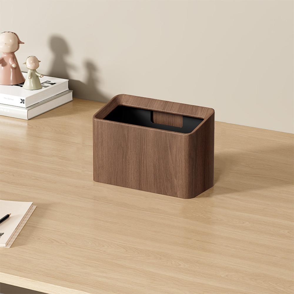 Double-Tier Countertop Trash Box Square Mini Wastebasket Desktop Narrow Trash Can  for Office
