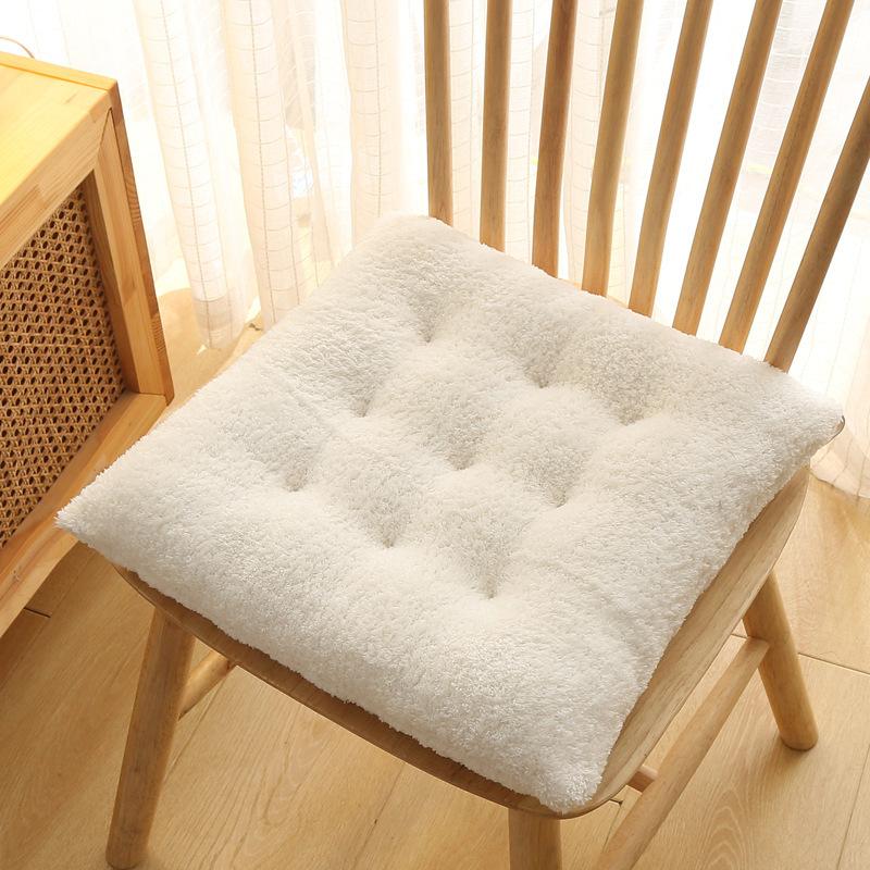 Warm Mats Chair Cushions Luxury Short Plush Dining Chair Cover Soft Mats Anti-Slip with Ribbon