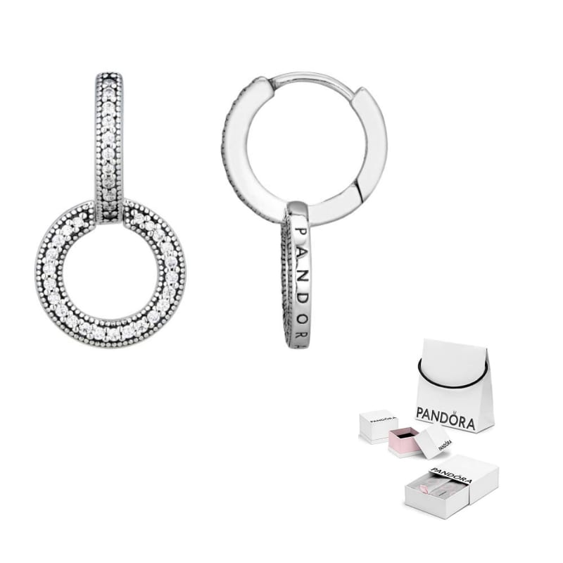 Pandora Cubic Zirconia, Sterling Silver Earrings