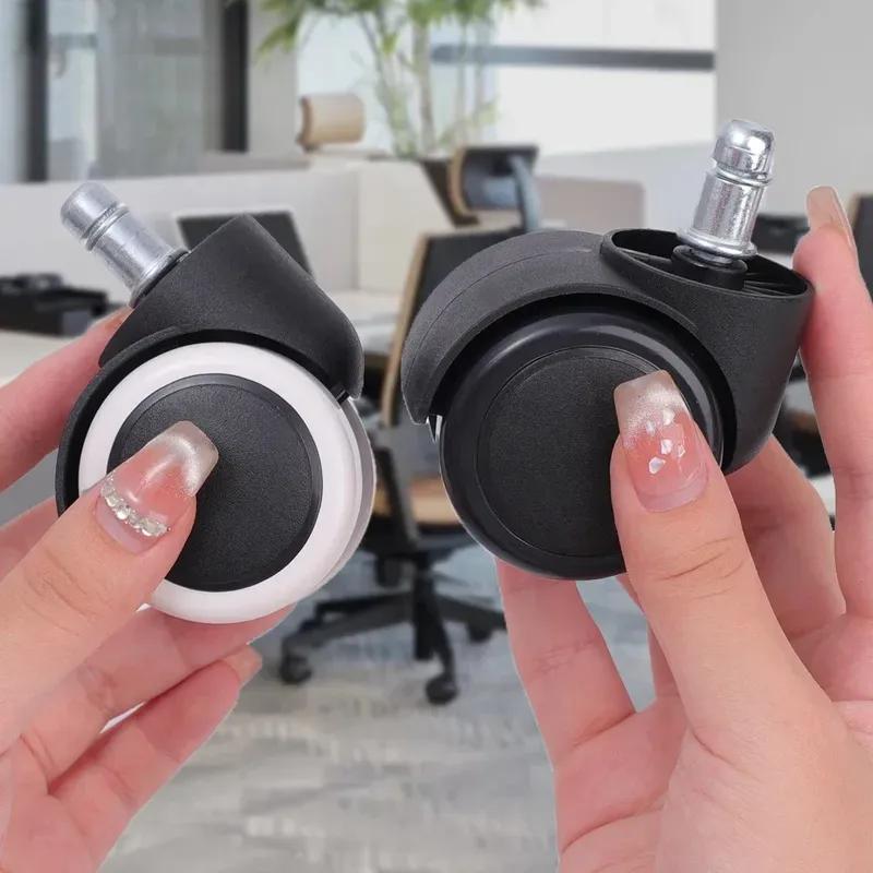 Universal Chair Wheel Casters Replacement Swivel Caster Furniture Wheels Rollers 2 Inch Heavy Duty Rubber Wheel Office Hardware