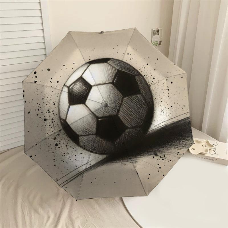 

1PC soccer ball Automatic Open/Close Umbrella with Windproof, 8-Rib Sturdy Canopy, Durable Ribs, Fashionable Design,1290a