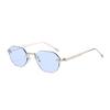 Sleek Rimless Cut-Edge Sunglasses - Stylish Women's Street Style & Sun Protection