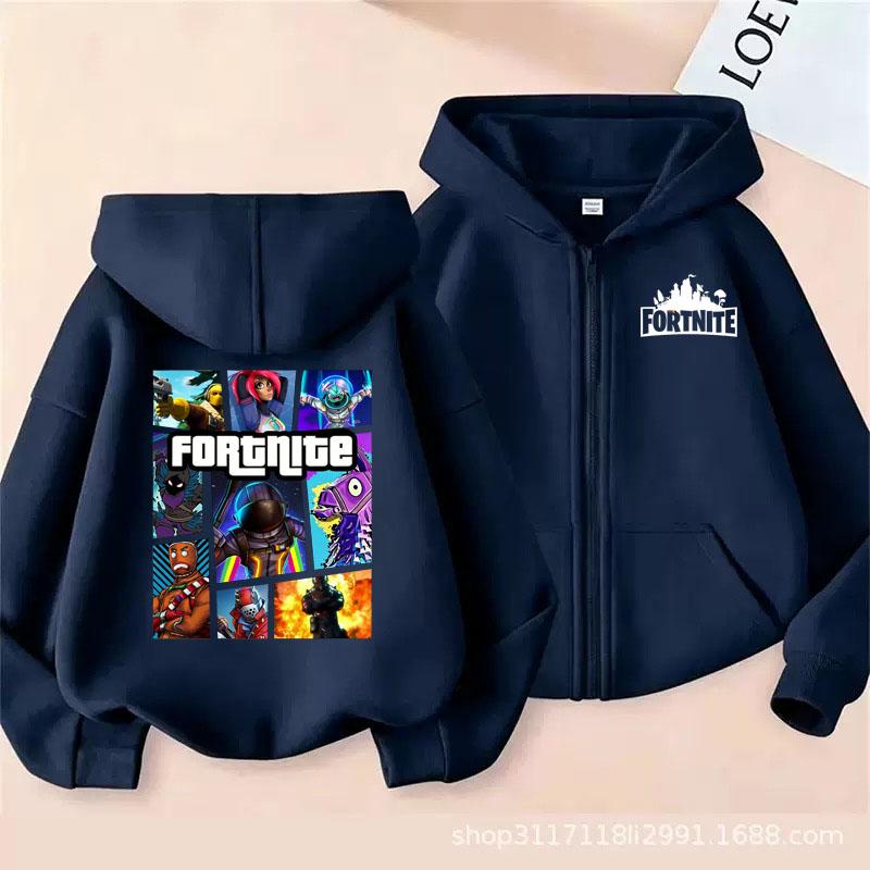 New Fortnite Game Printed Children's Leisure Cartoon Long Sleeve Autumn/Winter New Teenager Zipper Sweatshirt Hoodie