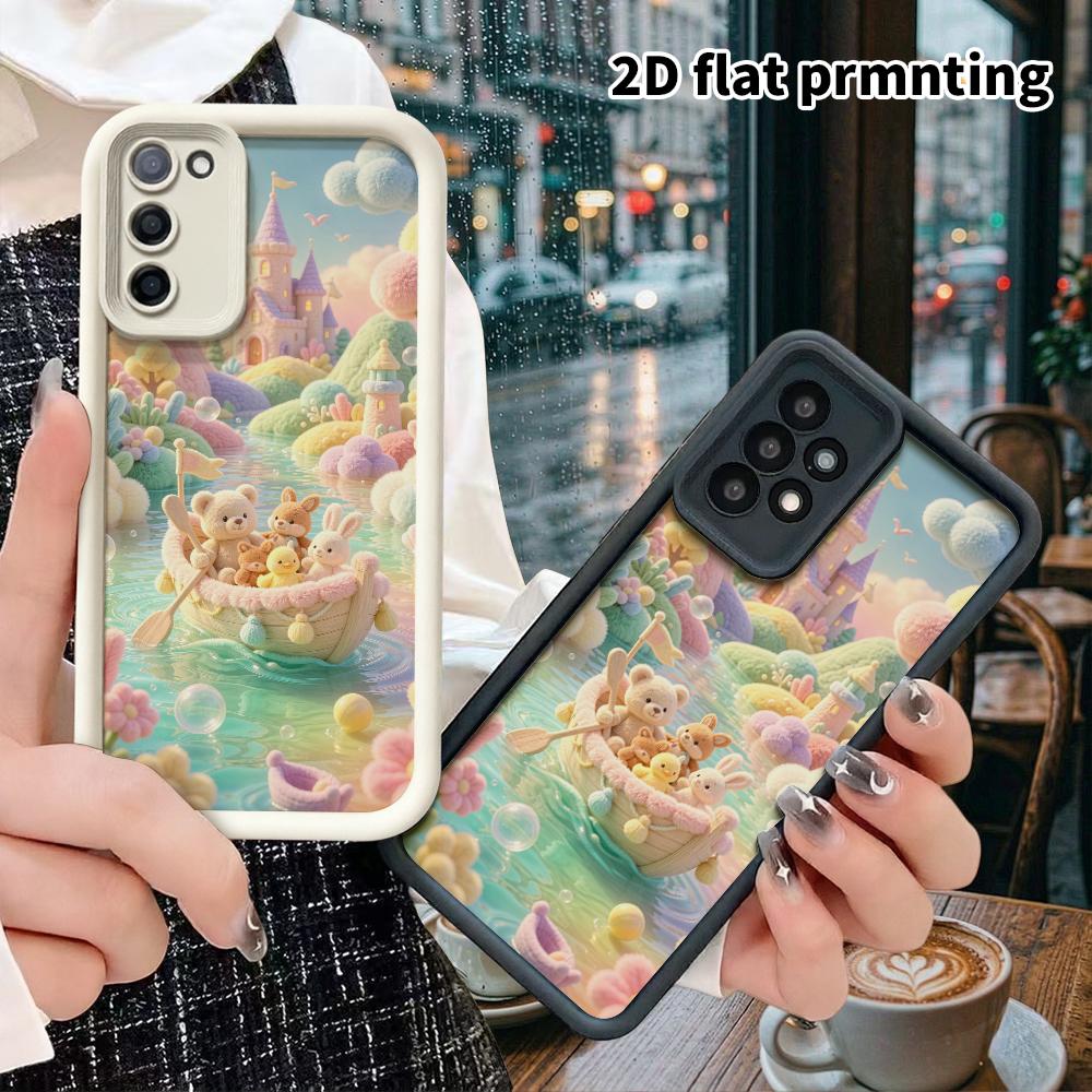 Phone Case: 2D Flat, Fits Samsung Galaxy A34 A35 M05 M06 S20 S22 S21 FE Plus 5G Protective Case, Little Boat Roaming the Castle, Perfect Christmas and