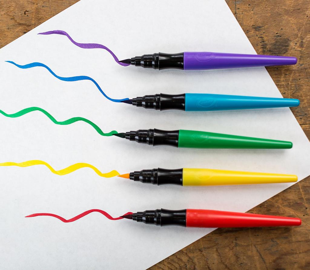 Crayola Washable Paint Brush 5 Japanese Authentic Pens, Colors, Packaging, 546201,