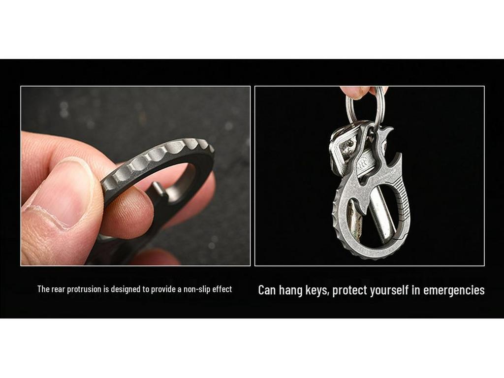 Titanium Alloy Multi-Functional Bottle Opener & Self-Defense Keychain