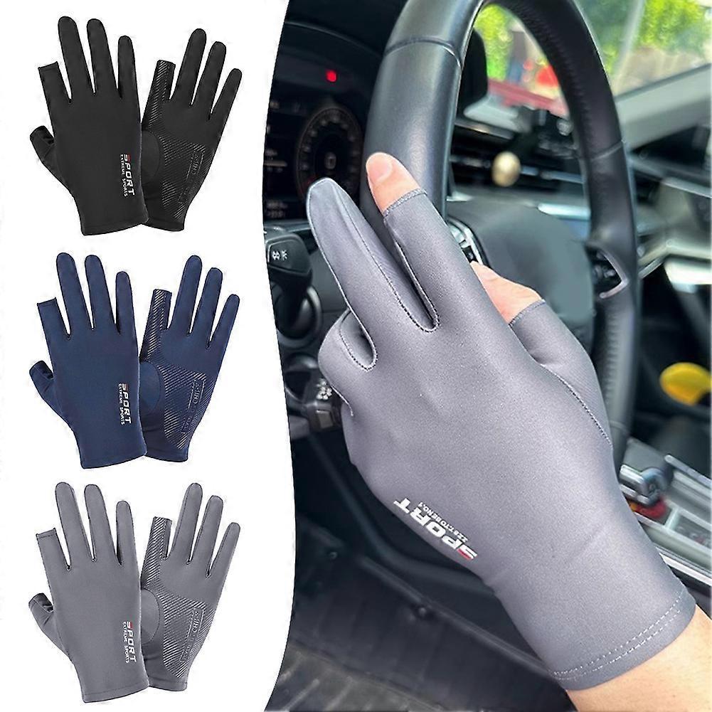 Sports Breathable Cooling Ice Silk Gloves UPF50+ Sun Protection for Cycling, Fishing & Driving