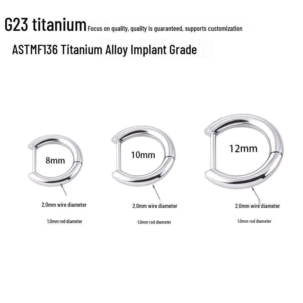 G23 Titanium Alloy Ear Cuff & Hoops Earrings for Men & Women - Plain Circle Body Piercing Jewelry