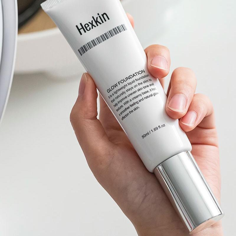 HEXKIN Glow Foundation 50ml 6 i 1(Solskydd + Concealer + Primer + BB-kräm + Blekande & Anti-rynk + Foundation)
