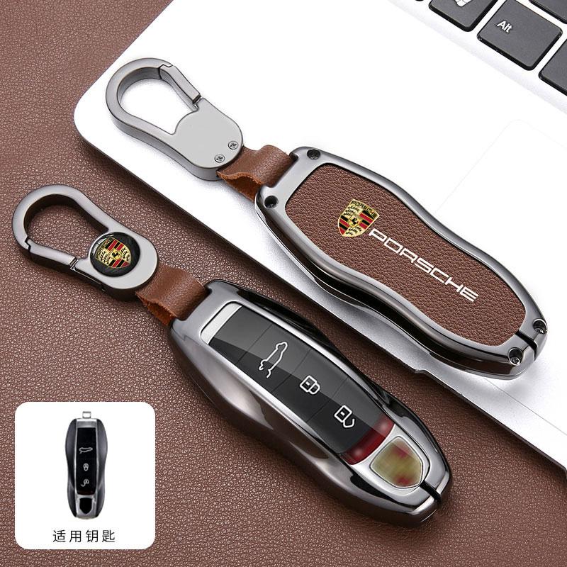 Leder Autoschlüssel Hülle Schutzhülle für Porsche Panamera Spyder Carrera Macan Boxster Cayman Cayenne 911 718 Zubehör