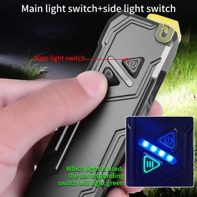 RGB LED Flashlight USB Rechargeable Color Changing Multi Mode Built in Battery Emergency Work Camping Outdoor Torch