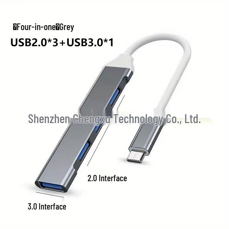 4-in-1 USB 3.0 Hub Type-C Docking Station for Phones & Computers