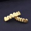 Hip Hop 6/6 Teeth Grills Hip Hop 14K Gold Plated Tooth Caps Decor Braces Punk Cosplay Party Braces For Fashion Women Men Jewelry