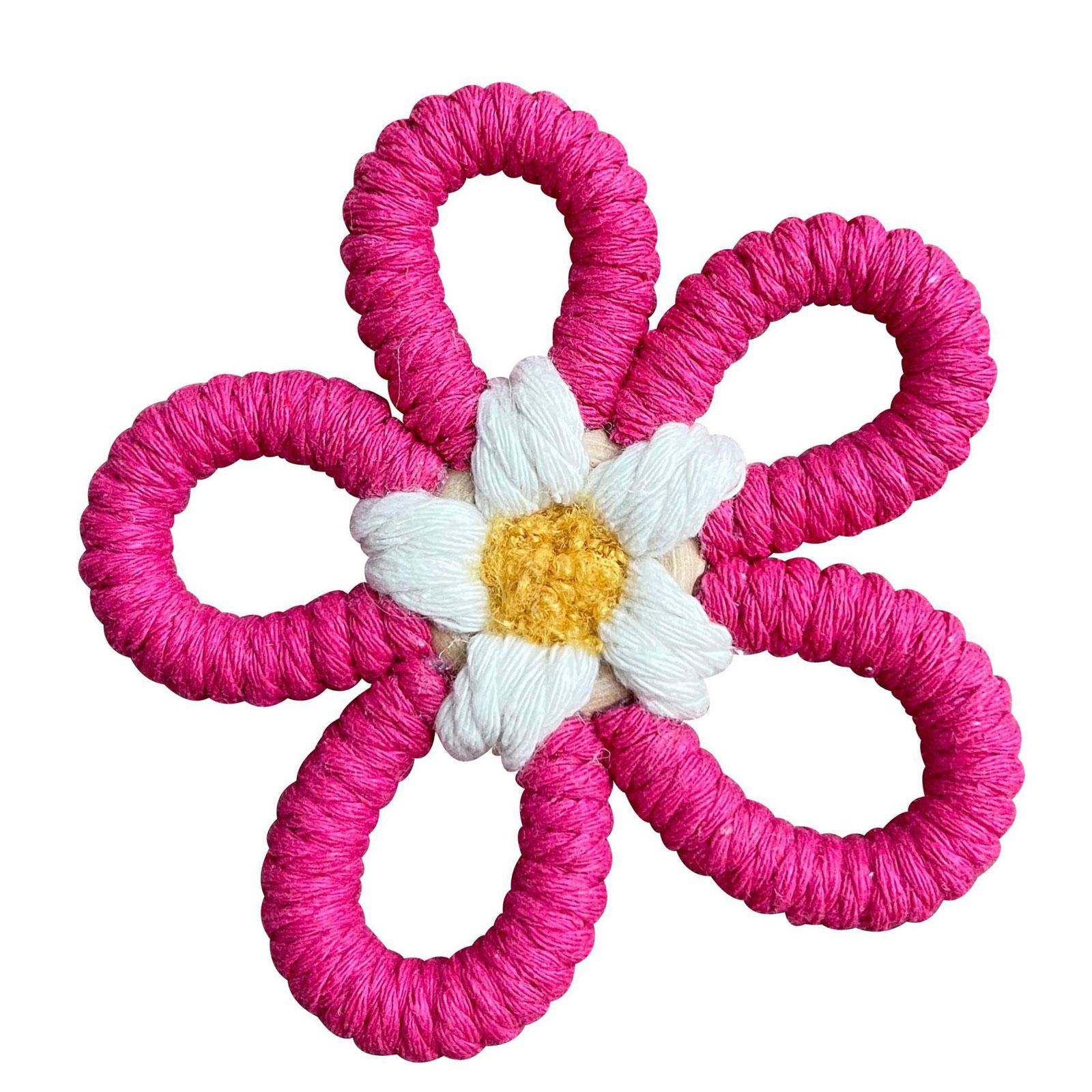 

Handwoven Macrames Colorful Flower Wall Tapestrys for Home Interior Decors Nursery Baby Room Wall Hanging Ornament Gift 1 розы красного