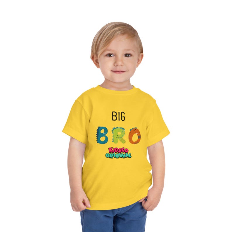 Big Bro Toddler Tee – Colorful Monster Letters Sibling Shirt 100