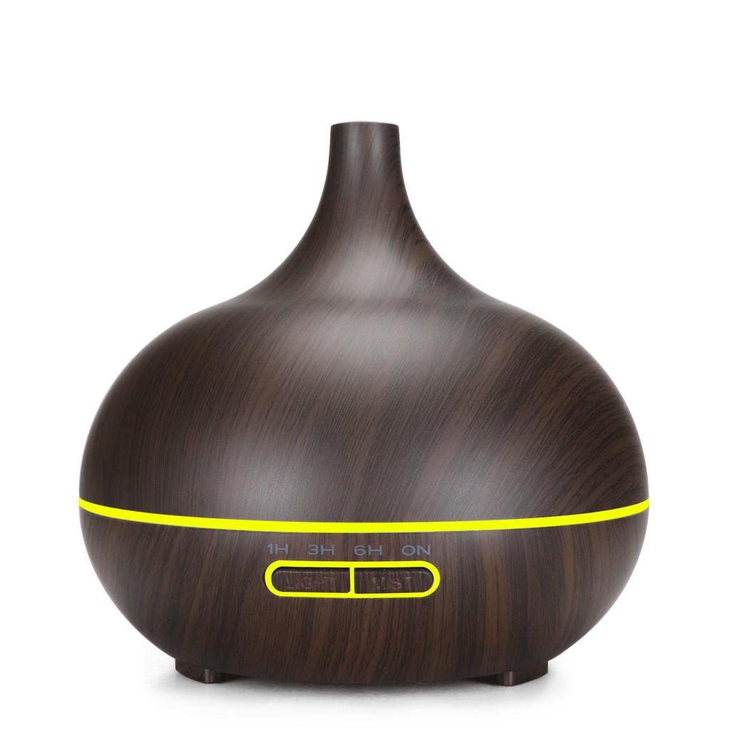 Wood Grain 400ml Ultrasonic Essential Oil Diffuser with Remote Control and Seven-Color LED