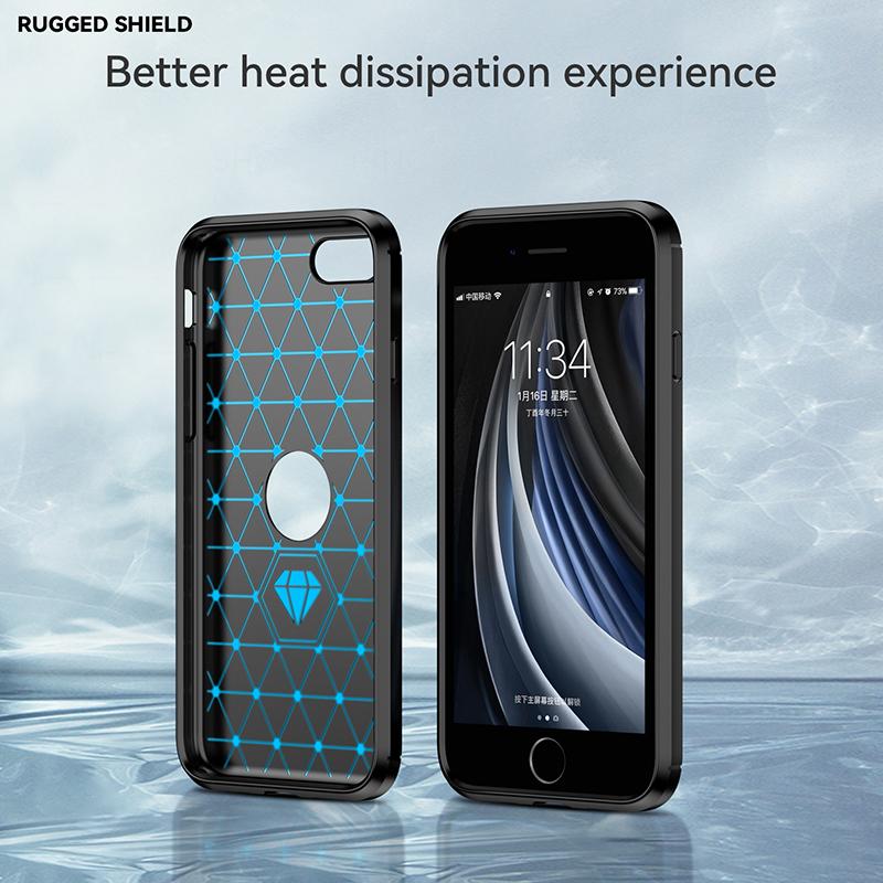 For iPhone SE 2020 Case For iPhone SE 2020 Cover Bumper Shockproof Silicon TPU Protective Phone Black Cover For iPhone SE 2020