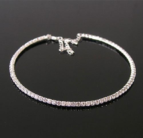 Сверкающая Серебристая Хрустальная Цепочка-Ошейник Чокер Ожерелье Свадебное Женское Свадебная Вечеринка Стразы Хрустальный Чокер Украшения Подарки 45cm