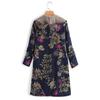  Womens Winter Warm Outwear Floral Print Hooded Pockets Vintage Oversize Coats