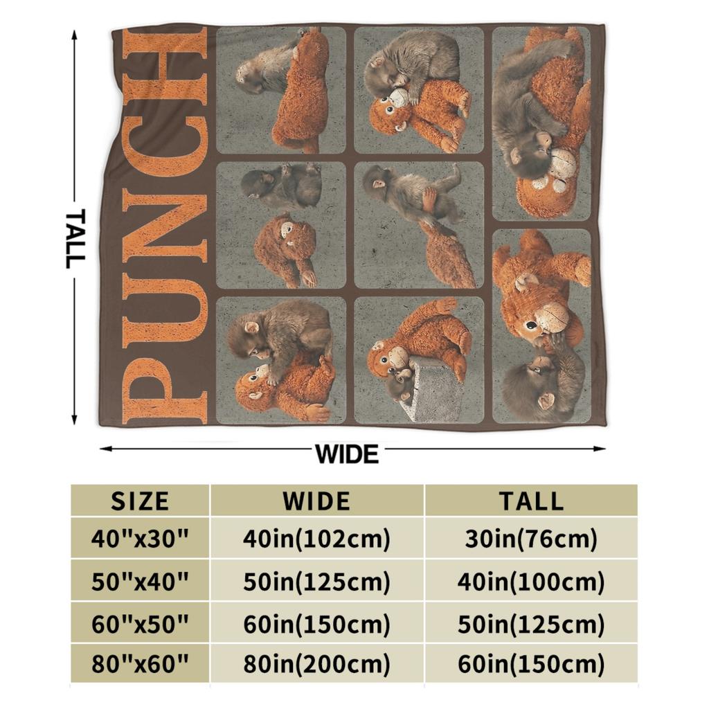 Lonely Punch Monkey Blanket Plush Funny Warm Throw Blanket for Home Restaurant Decoration