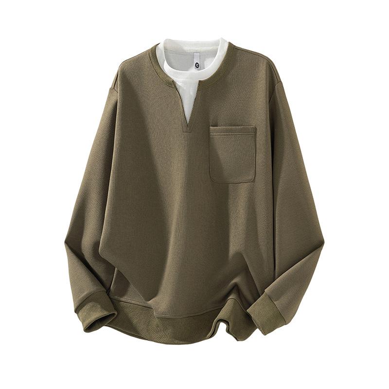 

Mu Yuan Men s Faux Layered Thick Hoodie – Casual High Street Sport Top 4XL (90-100 kg)