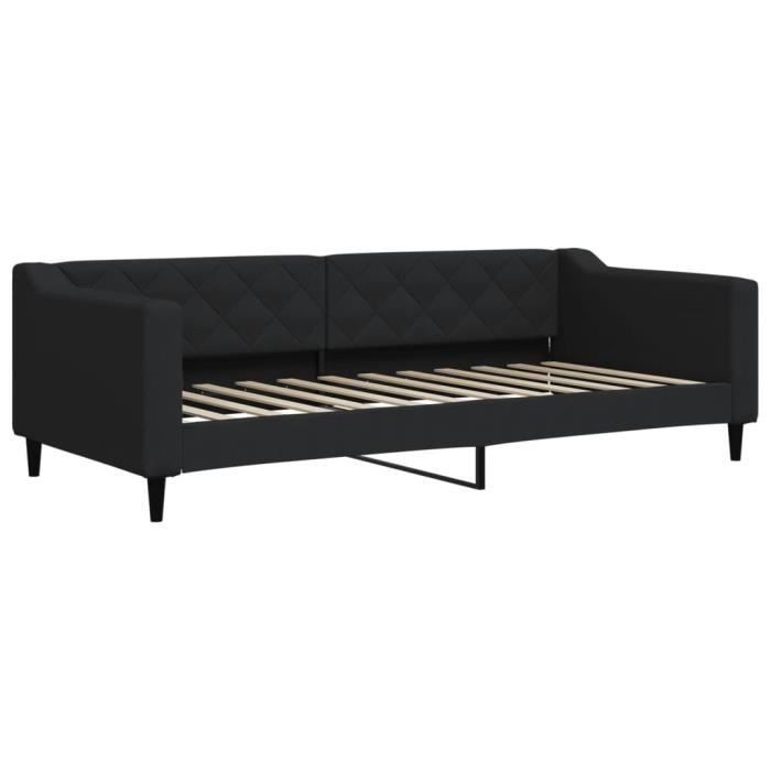 VidaXL Lit de repos noir 90x200 cm tissu 354163