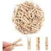 Small Clothes Pin, Mini Clothesp, 100 PCS Mini Clothes P Wooden with Storage Bag, Small Clothes P for Photos, Crafts, Hanging Clothes, Baby Shower,