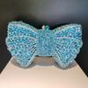 Green Bow Rhinestone Evening Bag Gold Hard Metal Crystal Wedding Handbags Bridal Party Cluches Diamond Women Cocktail Purses