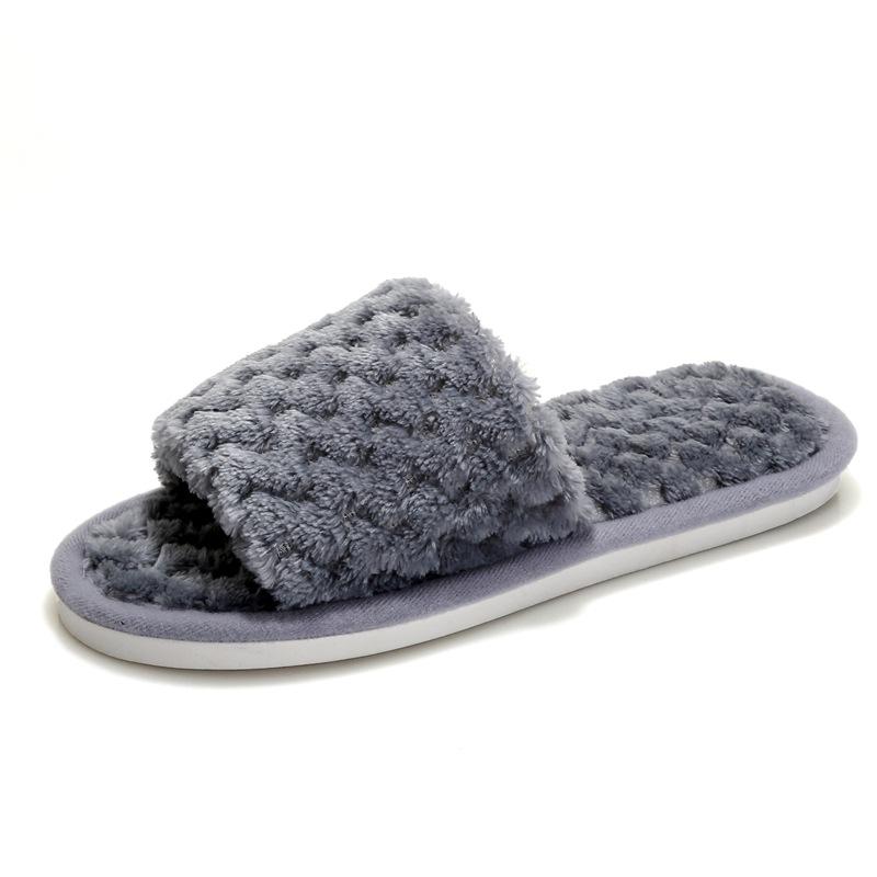 Fairy Style Wheat Ear Hairy Slippers for Women Wearing Winter New Style Plush Air Conditioning Room Lazy One Line Cotton Mop