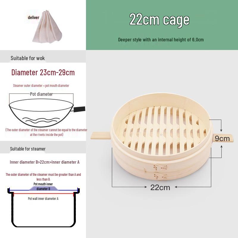 Ekstra Büyük Bambu Buharlı Pişirme Sepeti, 50cm - Ticari Kullanım ve Mantı Buharlamak İçin İdeal
